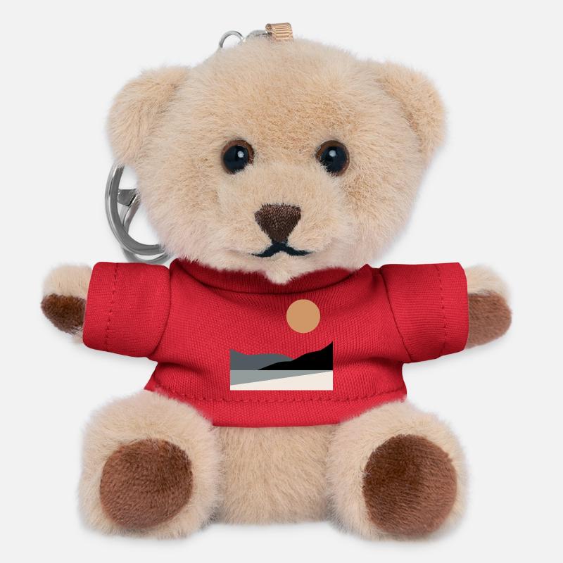 Abstract Landscape - Teddy Keyring - red