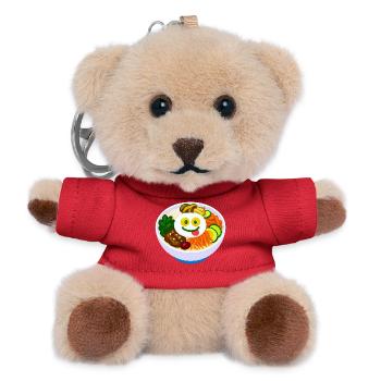 Mischung aus Geschmack und Glück - Happy Bowl mit Bibimbap - Teddy Schlüsselanhänger - Rot - Vorne