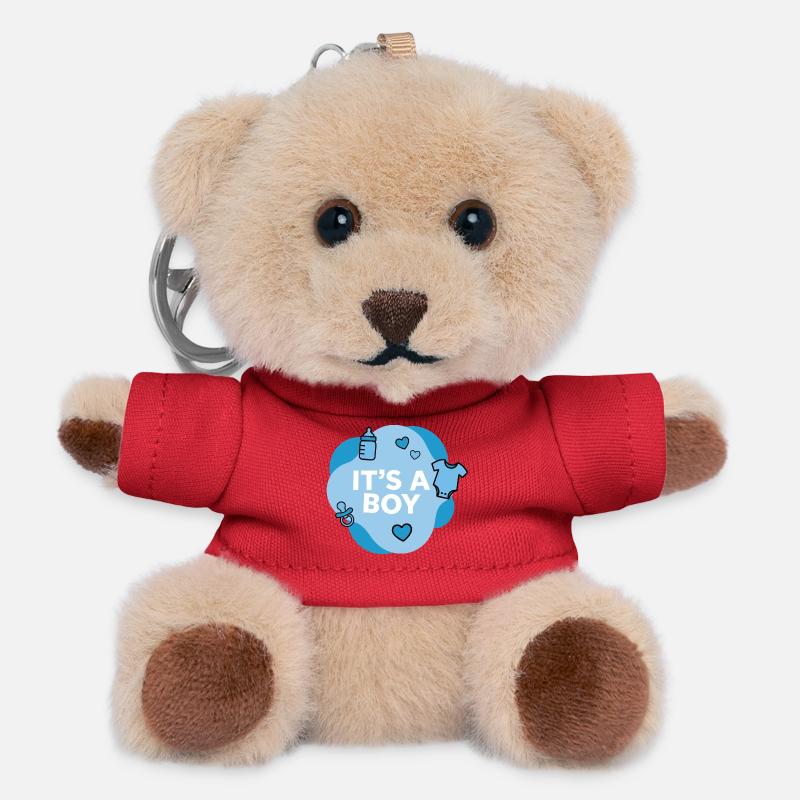 C’est une baby shower de bébé garçon - Porte-clés ourson - rouge