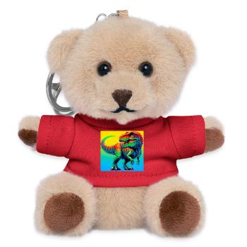 Dinosaurier - Teddy Schlüsselanhänger - Rot - Vorne