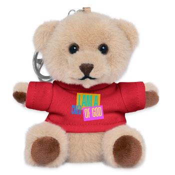 I Am A Child Of God – Colorful Christian Design - Teddy Keyring - red - Front