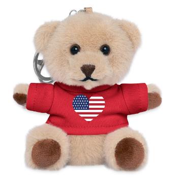USA Flag Heart - Teddy Keyring - red - Front