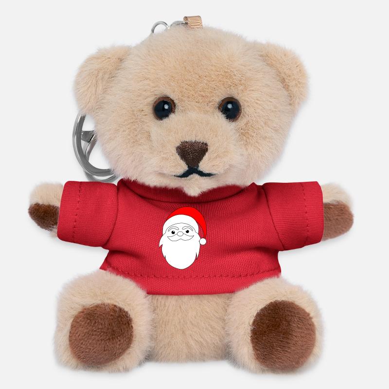 Santa Claus Line Art - Teddy Keyring - red