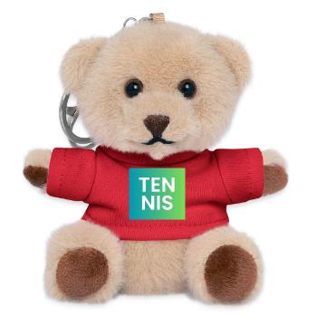Typographie dégradée de tennis - Porte-clés ourson - rouge - Devant