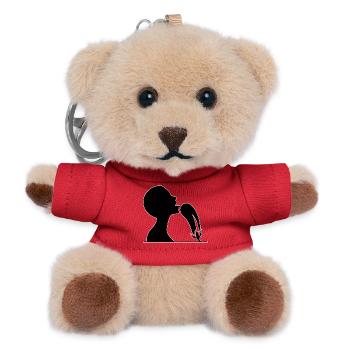 Ich liebe Auberginen - Teddy Schlüsselanhänger - Rot - Vorne