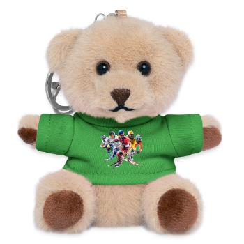 Farbensturm Zusammenstellung Skifahrer Panorama - Teddy Schlüsselanhänger - Grün - Vorne