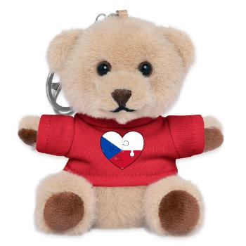 Tschechien Flagge Herz Puzzle  - Teddy Schlüsselanhänger - Rot - Vorne
