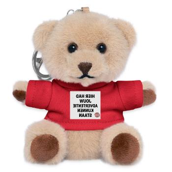Große Typografie mit Freigabestempel - Teddy Schlüsselanhänger - Rot - Vorne