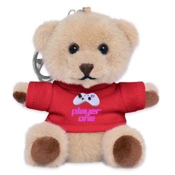 Neon Retro Controller Spieler Eins - Teddy Schlüsselanhänger - Rot - Vorne