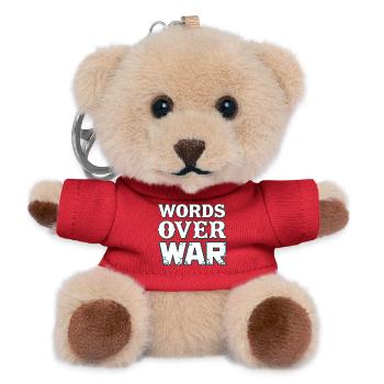 WORDS OVER WAR #1 - let's talk - Porte-clés ourson - rouge - Devant