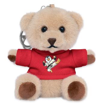 Cool Penguin Karate Kick Black Belt Martial Arts - Teddy Keyring - red - Front