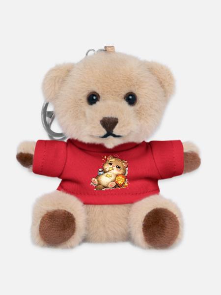 Keksliebende Katze - Teddy Schlüsselanhänger - Rot