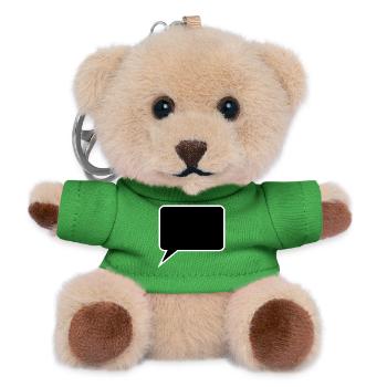 Sprechblase Comic selbst gestalten personalisieren - Teddy Schlüsselanhänger - Grün - Vorne