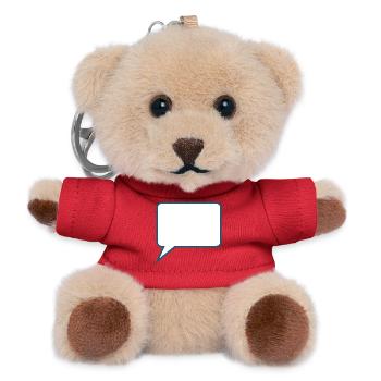 Sprechblase Comic selbst gestalten personalisieren - Teddy Schlüsselanhänger - Rot - Vorne