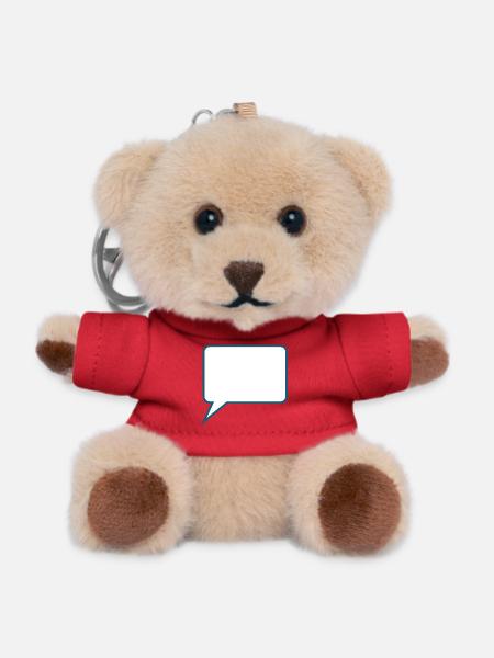 Sprechblase Comic selbst gestalten personalisieren - Teddy Schlüsselanhänger - Rot