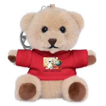 Evil Cat World Domination Plans - Teddy Keyring - red - Front