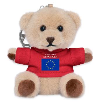 Drapeau européen plus fort ensemble - Porte-clés ourson - rouge - Devant