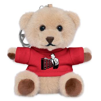 Retro IT Admin Smiling – Vintage Tech Support - Teddy Keyring - red - Front