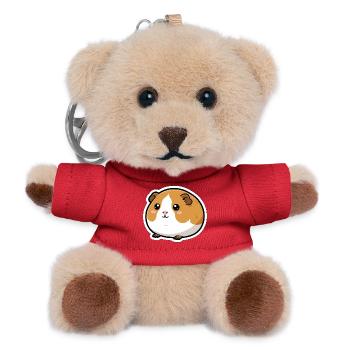 Meerschweinchen Kopf Sticker - Teddy Schlüsselanhänger - Rot - Vorne