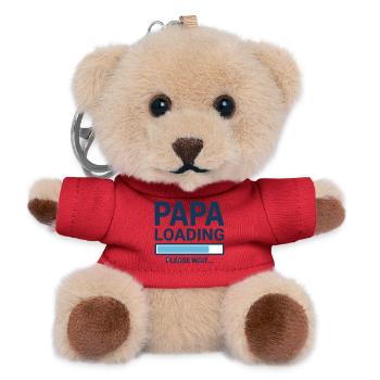 Papa loading please wait - Soon to be a dad? - Teddy Keyring - red - Front