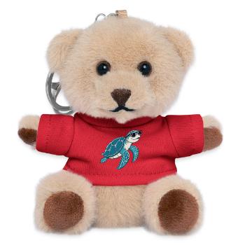 Tortue chic lunettes - Porte-clés ourson - rouge - Devant