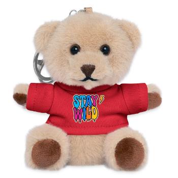 ​Stay Wild Neon Graffiti Typography - Teddy Keyring - red - Front
