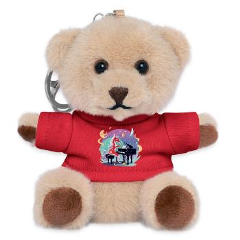 Mondzauber Unicorn at the piano - Teddy Keyring - red - Front