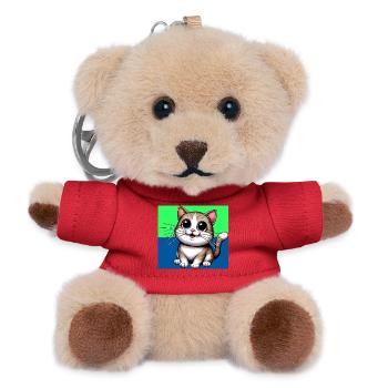 cat - Teddy Keyring - red - Front