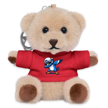 Dabbing Blue Jay - Teddy Schlüsselanhänger - Rot - Vorne
