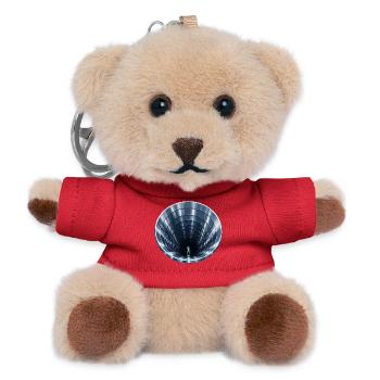Steel tunnel with warrior - Teddy Keyring - red - Front