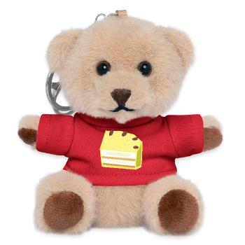Torte Bäckerei Konditorei backen Bäcker - Teddy Schlüsselanhänger - Rot - Vorne