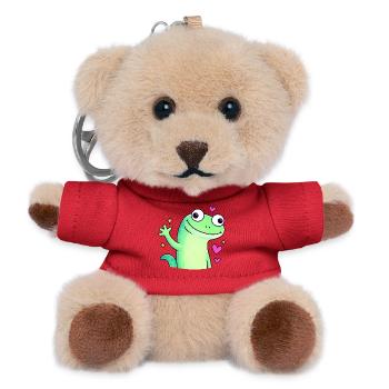 Cute Doodle Chameleon Shirt | Lizard Lizard Lizard - Teddy Keyring - red - Front
