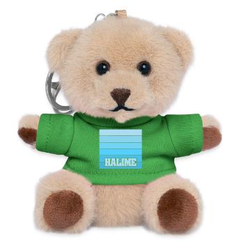 Halime als Maedchenname - Teddy Schlüsselanhänger - Grün - Vorne