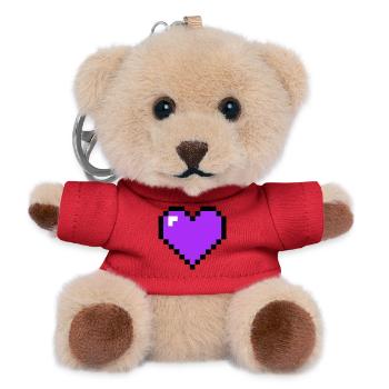 Pixel Heart 8-Bit Health - Teddy Keyring - red - Front