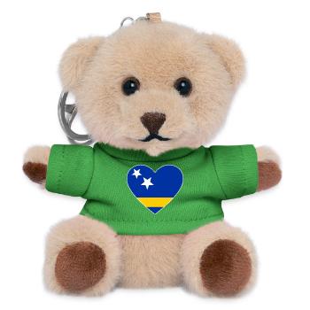 Curaçao_Flagge_Herz - Teddy Keyring - green - Front