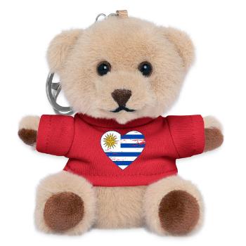 Uruguay_Flagge_Herz_used - Teddy Keyring - red - Front