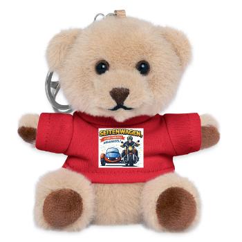 Seitenwagen, mein liebstes Anhängsel - Teddy Schlüsselanhänger - Rot - Vorne