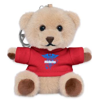Médecins Caduceus Bleu  - Porte-clés ourson - rouge - Devant