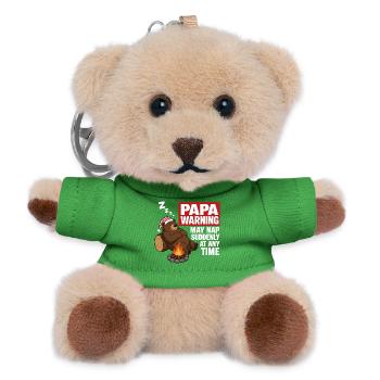 Papa Bear Warning May Nap Suddenly At Any Time - Teddy Schlüsselanhänger - Grün - Vorne