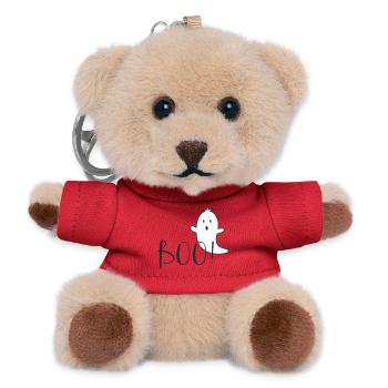Boo – Funny Ghost Halloween Design - Teddy Keyring - red - Front