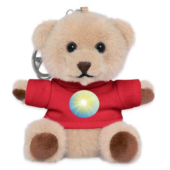 Rayons de soleil en cercle - Porte-clés ourson - rouge - Devant