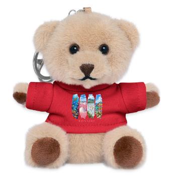Bonaire Holiday Travel – Caribbean Nature & Reef Motif - Teddy Keyring - red - Front