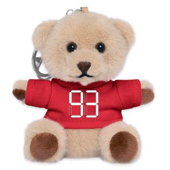 NUMMER 93 Dreiundneunzig Geschenk Digital - Teddy Schlüsselanhänger - Rot - Vorne