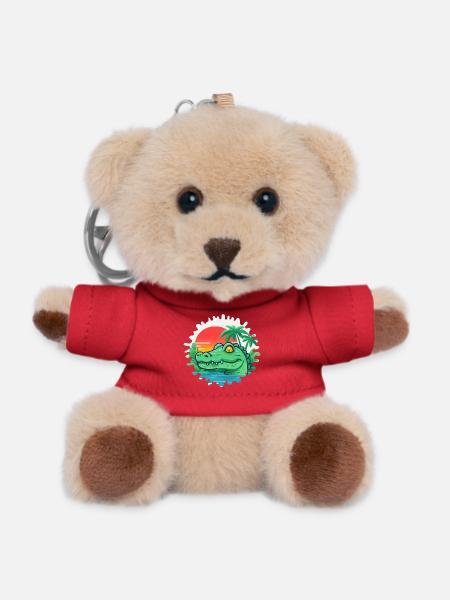 Sunset Alligator Beach - Teddy Keyring - red