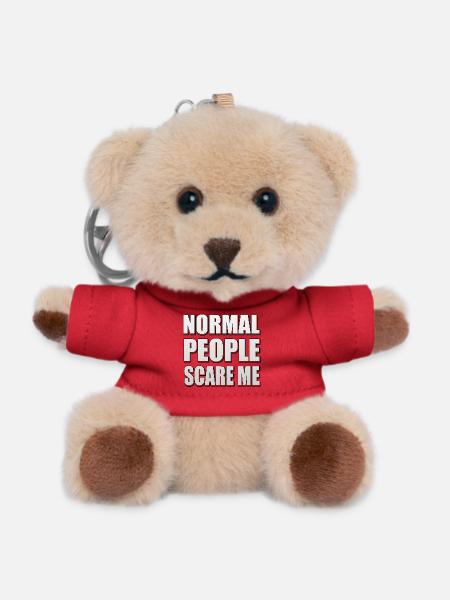 Normal people scare me - Statement Design - Teddy Keyring - red