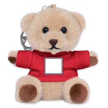 Empty Frame Frame - Add Your Own Text Design - Teddy Keyring - red - Front