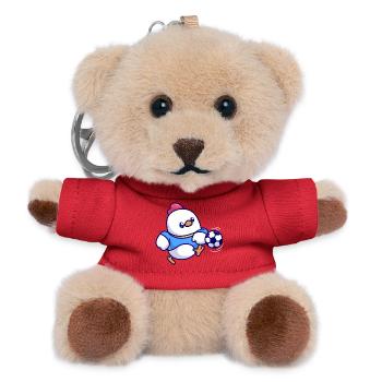 Chick Soccer Kick - Teddy Keyring - red - Front