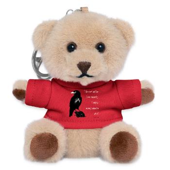Raven Skeleton Noir Print - Teddy Keyring - red - Front