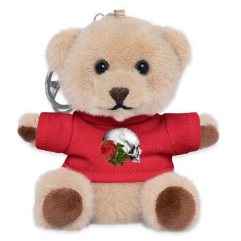 Gothic Wicca Goth Okkult Skullmystic Blumen - Teddy Schlüsselanhänger - Rot - Vorne