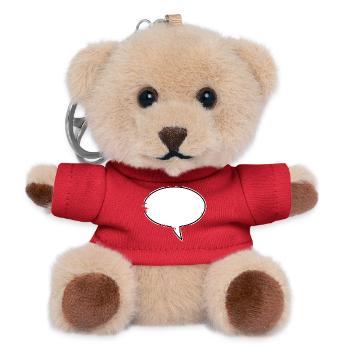 Sprechblase Design used - Teddy Schlüsselanhänger - Rot - Vorne